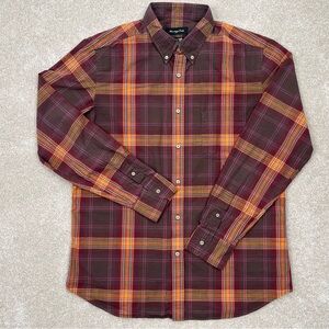 Massimo Dutti Shirt Adult Large Brown Button Up Plaid Long Sleeve Preppy Men